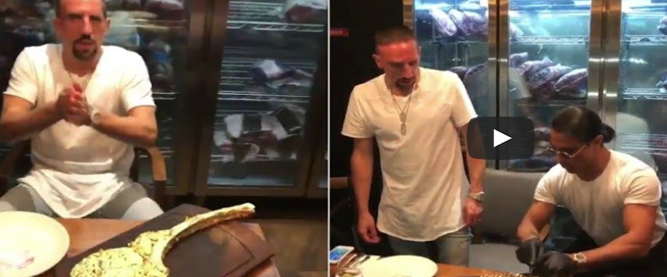 Ribery coperto di insulti per la bistecca d’oro da 300 €. Il Bayern lo multa (video)