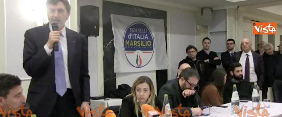 Abruzzo, i sindaci del cratere con Marsilio presidente. Meloni: «Con Marco si svolta» (video)