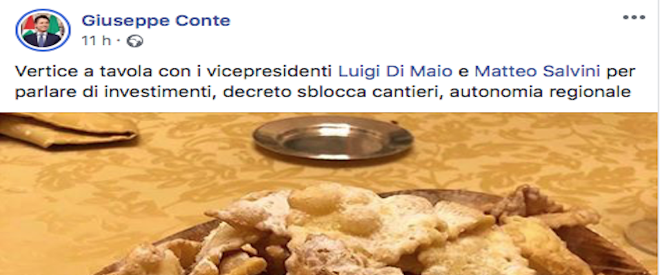 Se un vertice di governo viene illustrato con le chiacchiere di Carnevale… dette anche bugie