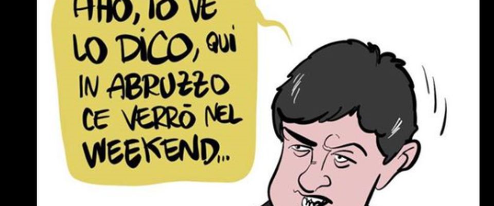 «Idioti, siete arrosticini per Berlusconi»: il vignettista M5S insulta gli abruzzesi e il web lo distrugge