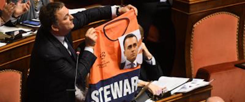 Gilet da “steward” con foto di Di Maio. L’ironia di un senatore di FI scatena i 5S