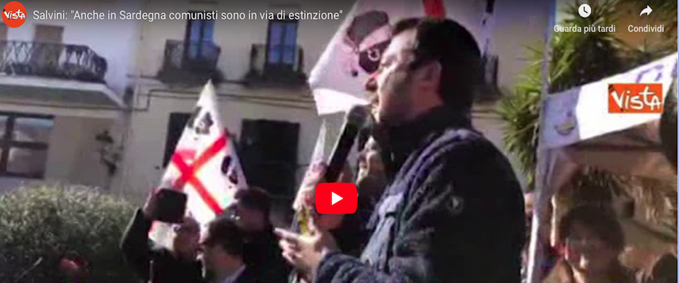 Salvini: «Costruiamo un acquario per i comunisti in via d’estinzione» (video)