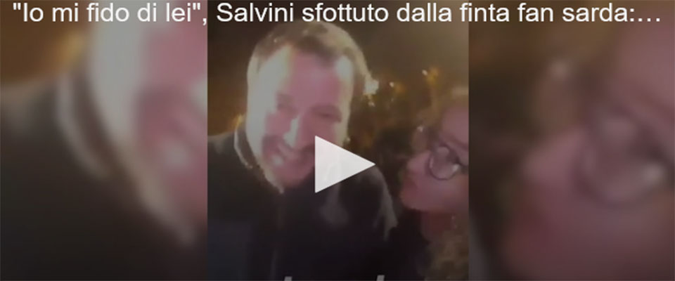 La sinistra s’inventa il “selfie” anti-Salvini con insulto: “Foto?  Grazie, sei una mer…” (video)