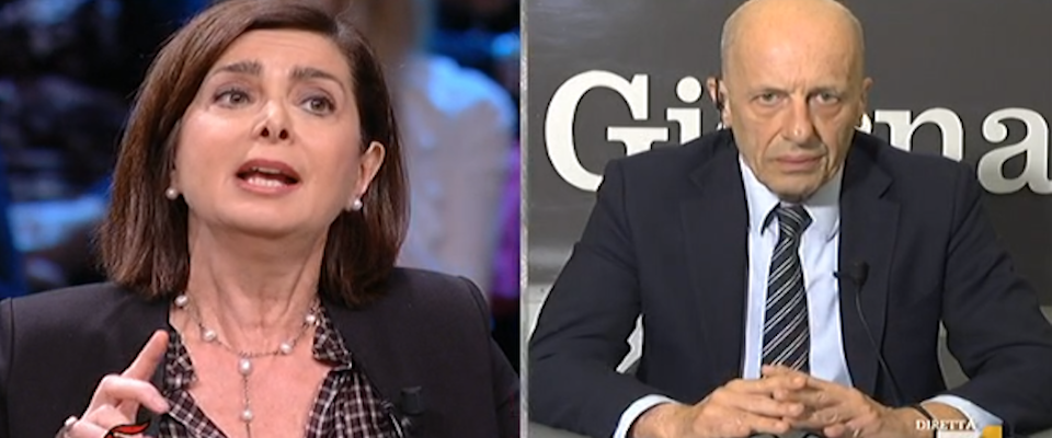 Boldrini al veleno: «L’immigrazione non è un problema». Sallusti e Belpietro la zittiscono