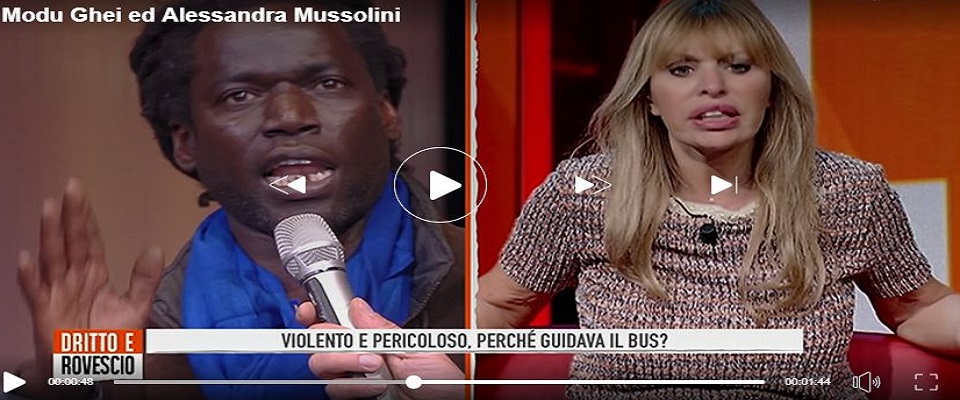 Mussolini contro tutti in tv, mette a tacere senegalesi e militanti comunisti: «Ma stanno tutti là stasera»? (Video)