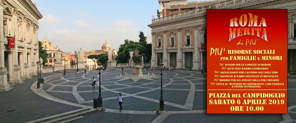 Sabato 6 aprile appuntamento in Campidoglio: è Roma contro la Raggi