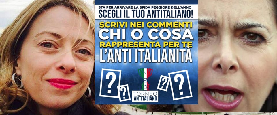 La Meloni fa rosicare come antitaliana la Boldrini, che invoca il soccorso rosso