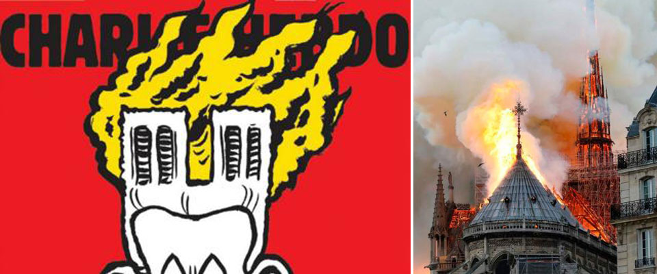 Charlie Hebdo dà sempre il peggio di sé: fa sciacallaggio su Notre Dame