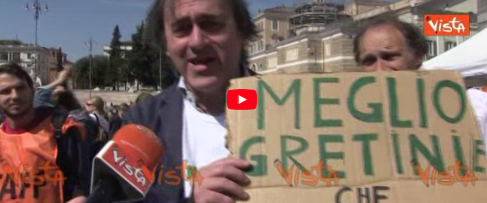 Rassegniamoci a Greta e ai “gretini”. In piazza del Popolo minaccia: «Lotteremo per anni» (video)