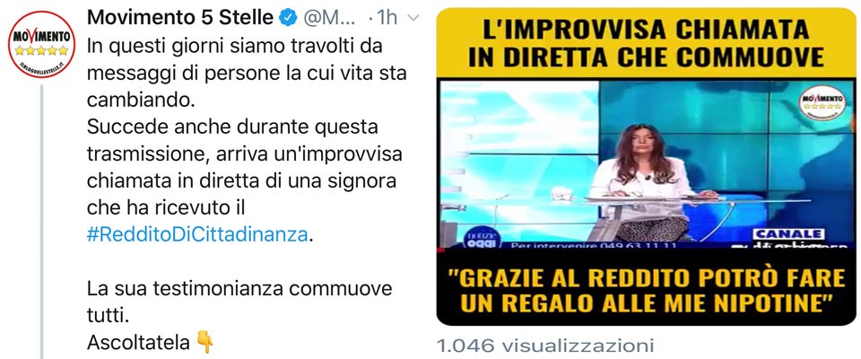 I grillini fanno clientela col reddito di cittadinanza e beccano pernacchie social