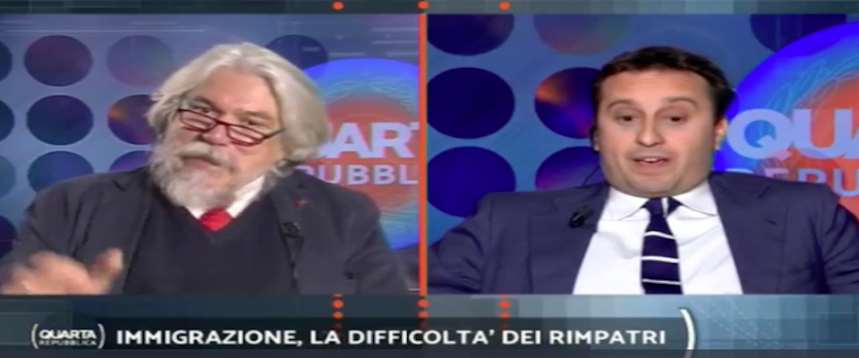 Meluzzi contro Parenzo in tv sui migranti: “Io falsario? Lei tenga gli insulti per sé” (video)