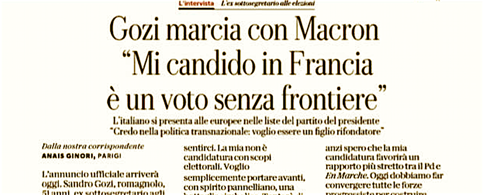 Sfottò per Sandro Gozi, il Pd che si candida per Macron. Meloni: “Chissà come ha difeso i nostri interessi….” (video)