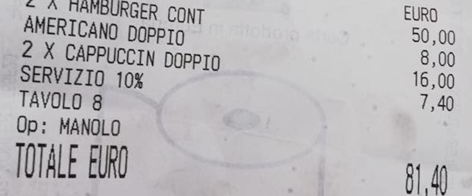 Turisti spennati a San Pietro: 81 euro per due cappuccini, due caffè e due hamburger