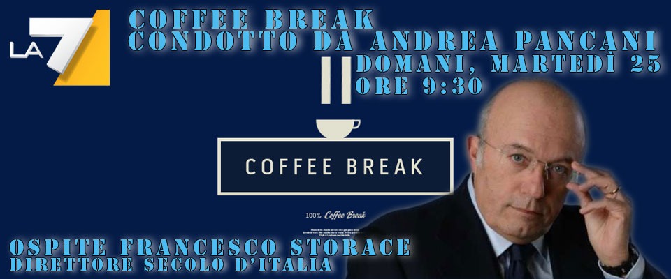 Domattina Storace a La7, ospite di Coffee Break per parlare di governo ed Europa