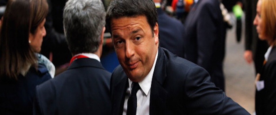 BRUSSELS, BELGIUM – MAY 27:  Matteo Renzi, Prime Minister of Italy, arrives at the Informal Dinner of Heads of State or Government held at the Justus Lipsius Building on May 27, 2014 in Brussels, Belgium. Voting in the European elections resulted in significant gains for Eurosceptic parties in several countries across the continent in what has been described as a political ‘earthquake’.  (Photo by Dean Mouhtaropoulos/Getty Images)