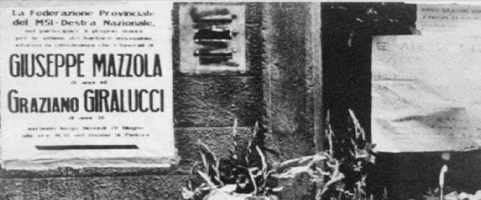 Padova, la memoria di Mazzola e Giralucci, martiri delle Brigate Rosse