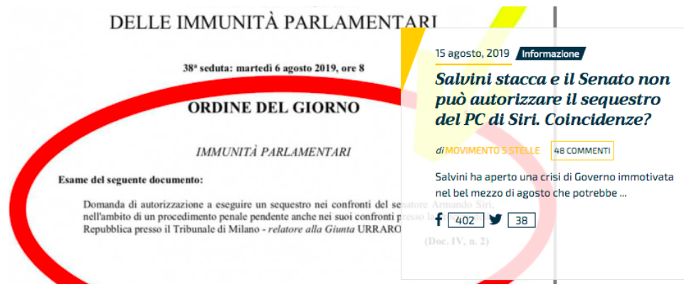 Sul Blog M5s bomba di ferragosto contro Salvini: “Ecco perché ha fatto cadere il governo…”