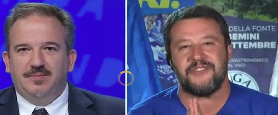 Salvini “sotterra“ Telese e Parenzo. Lo interrompono di continuo. La sua risposta è micidiale (video)