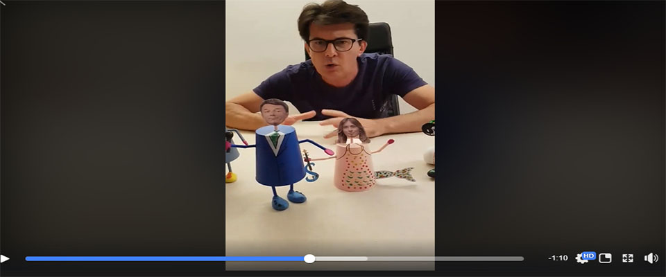 Renzi, Boschi e il Vinavil: “Art attack” spiega ai bambini la scissione del Pd (video)