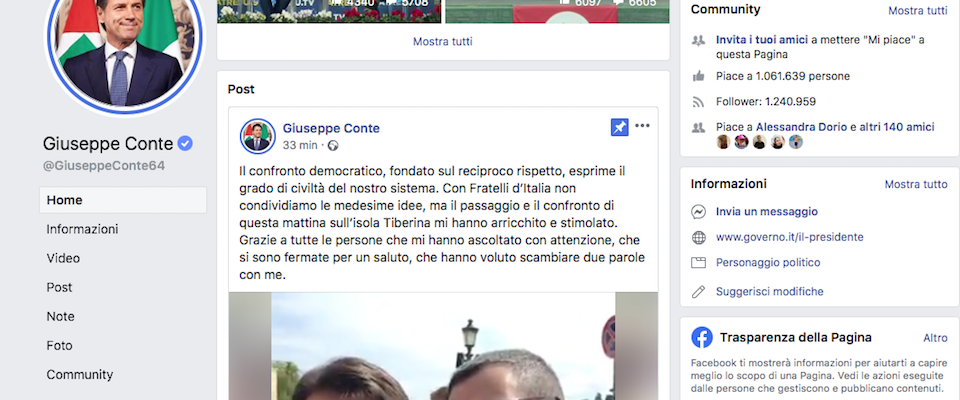 Conte: «Il confronto con FdI e i suoi militanti mi ha arricchito. Dico grazie»