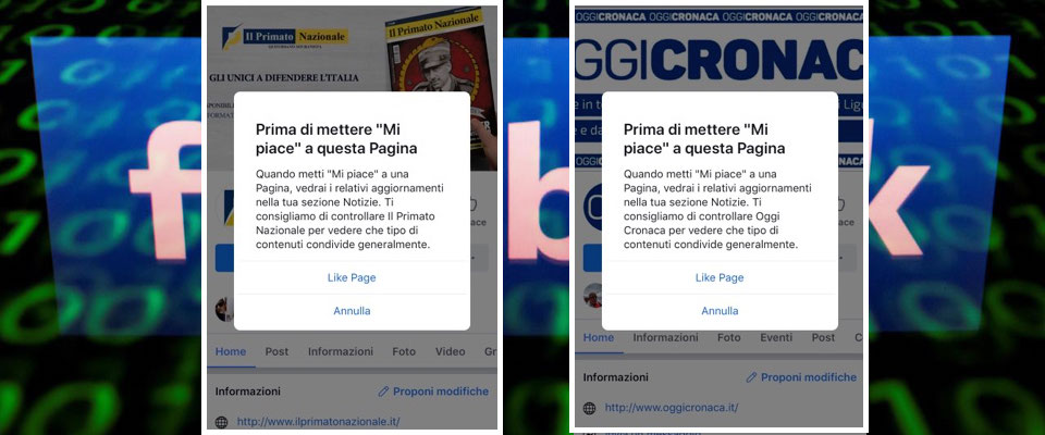 «Controlla prima di mettere like»: nuovo colpo di Facebook contro la stampa libera