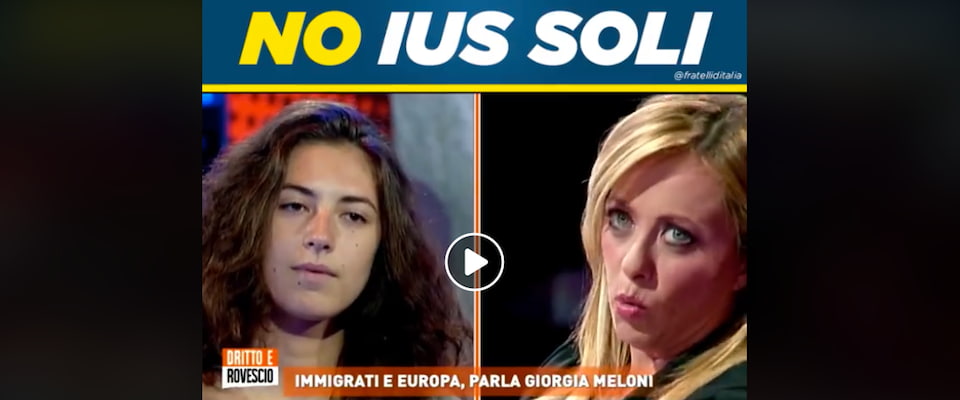 Cittadinanza agli immigrati, la Meloni: «Fermeremo questo scempio» (video)