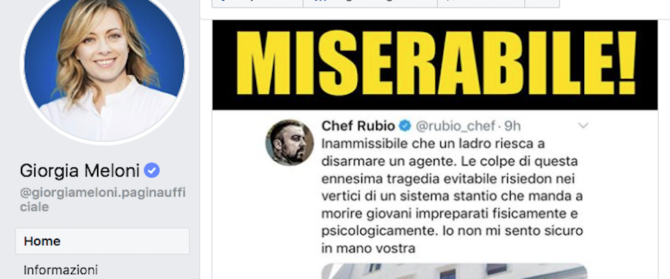 Meloni contro Chef Rubio