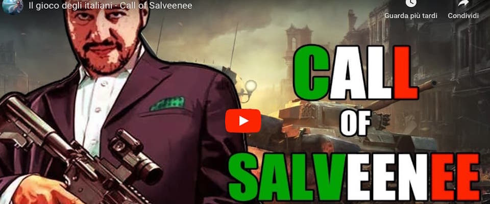 Salvini giustiziere con «ruspah» e fucile: al Romics spopola il videogame “Call of Salveenee”