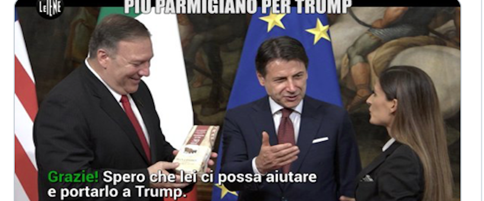 Le Iene fanno infuriare Conte regalando parmigiano doc a Pompeo (video)