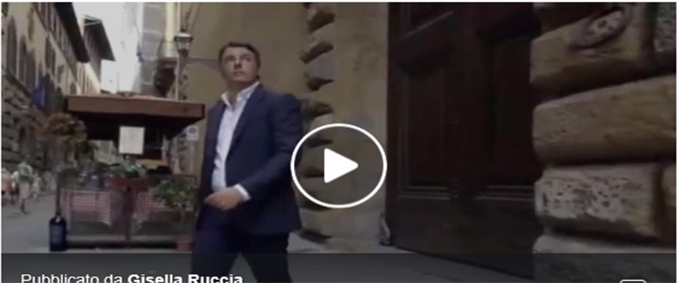 Figuraccia di Renzi: esce da un portone chiuso. Lo spot è un “fake” (video)