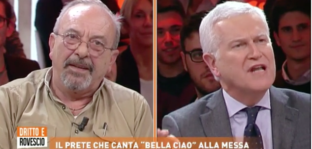 “Bella ciao” a Messa, Belpietro sotterra Vauro in diretta tv (video)