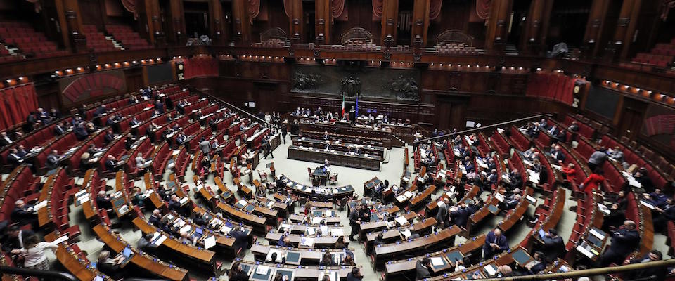 L’aula di Montecitorio durante il voto di fiducia sulla legge di bilancio, Roma, 23 dicembre 2019. ANSA/RICCARDO ANTIMIANI