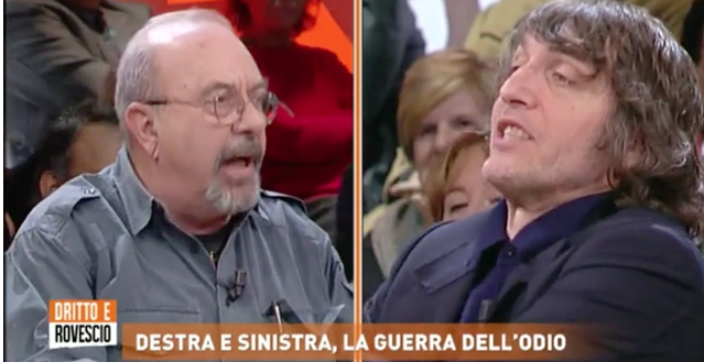 Vauro pontifica sul fascismo. E Cruciani lo sbriciola  con una battuta… (video)