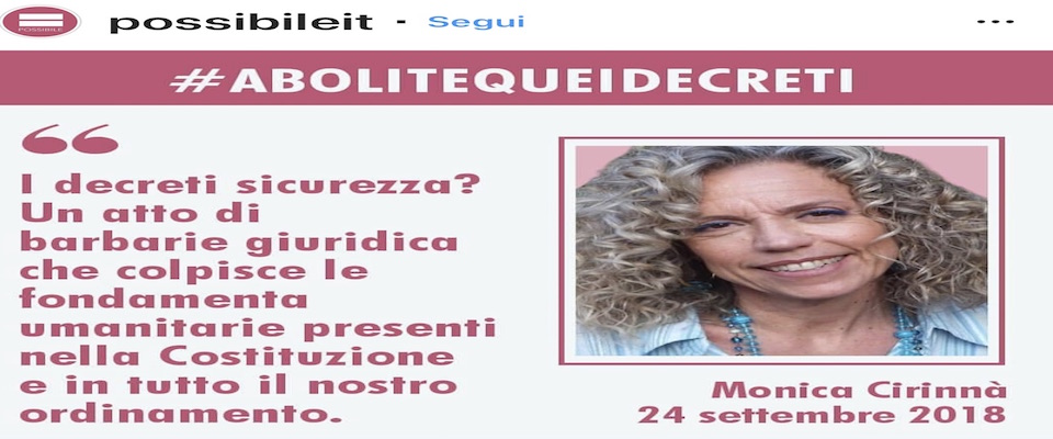 Povera Cirinnà, sfottuta a sinistra perchè i decreti sicurezza non li vuole più toccare nessuno