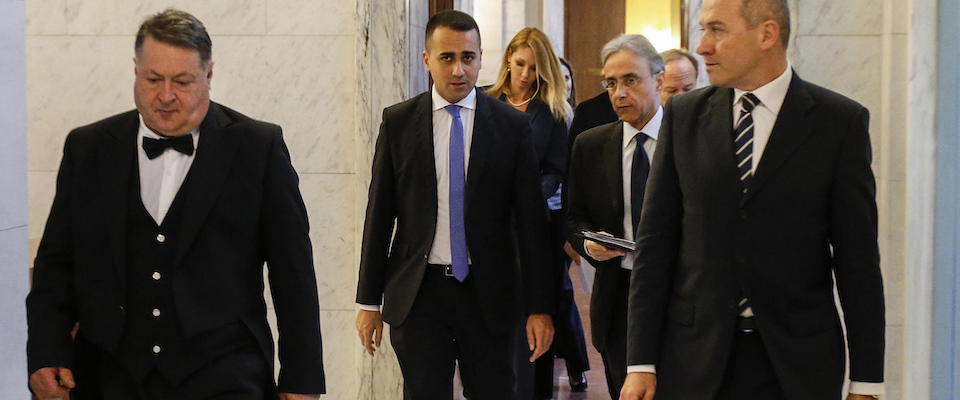 epa08068367 Italian Foreign Affairs Minister Luigi di Maio (2-L) arrives for the ‘Italy and Central Asia’ international conference entitled ‘Strengthening mutual understanding, cooperation and partnership’ at Farnesina Palace in Rome, Italy, 13 December 2019. The conference sees the participation of Italy, kyrgyzstan, Uzbekistan, Tajikistan, Kazakhstan and Turkmenistan.  EPA/FABIO FRUSTACI