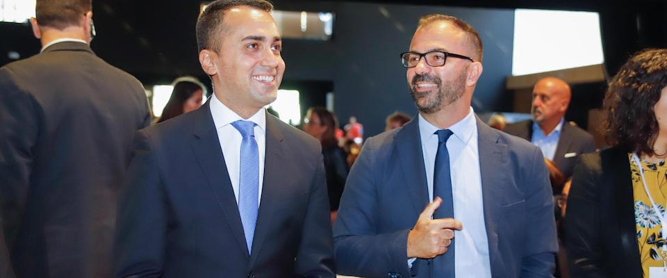 Il ministro degli Affari Esteri e della Cooperazione Internazionale, Luigi Di Maio (S), e il Ministro dell’Istruzione, dell’Universit‡ e della Ricerca, Lorenzo Fioramonti (D), al’evento ‘One Year to go’ per la presentazione del Padiglione Italia all’Esposizione Universale ‘Expo 2020 Dubai’ che si svolger‡ dal 20 ottobre 2020 al 10 aprile 2021, la prima in un Paese arabo, Matera, 20 ottobre 2019.
ANSA/ TONY VECE