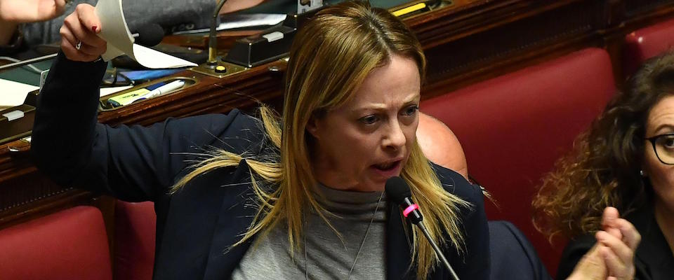 La deputata Giorgia Meloni in aula della Camera, durante la seduta in vista del Consiglio europeo del 12 e 13 dicembre, Roma, 11 dicembre 2019.
ANSA/ALESSANDRO DI MEO