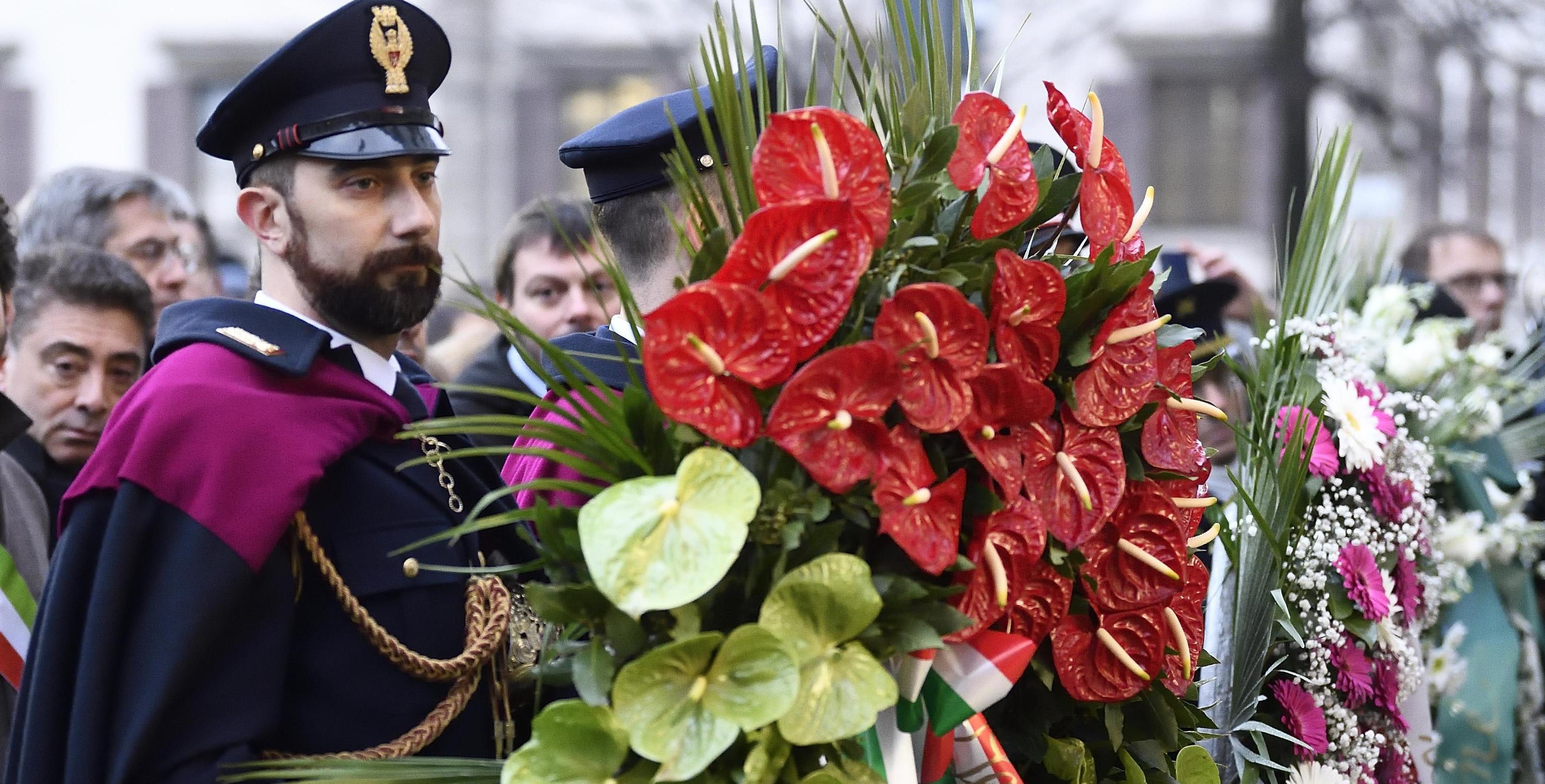 Un momento della cerimonia di commemorazione dei 50 anni dalla strage di piazza Fontana, Milano, 12 Dicembre 2019. ANSA/FLAVIO LO SCALZO