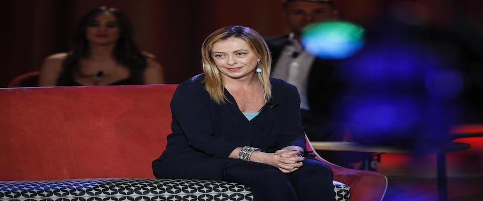 Giorgia Meloni ospite della trasmissione ‘Maurizio Costanzo show’, Roma 5 novembre 2019. ANSA/GIUSEPPE LAMI