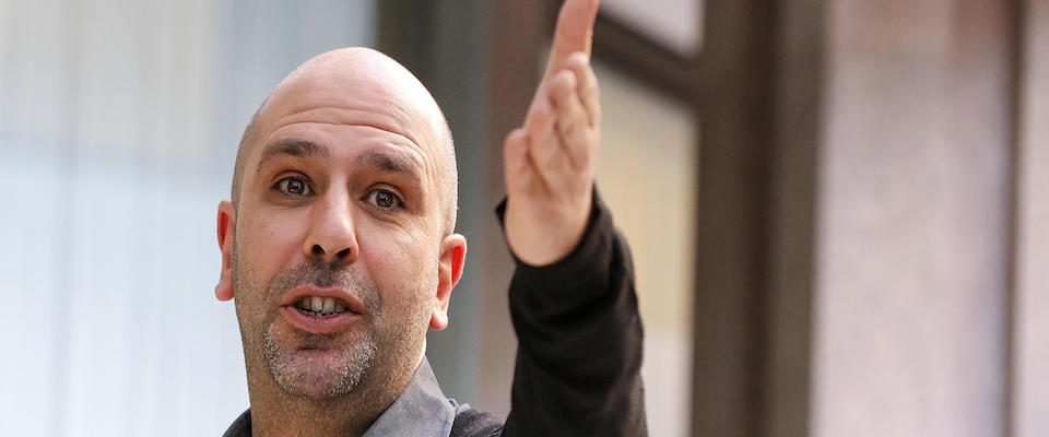 Checco Zalone durante il photocall del film Tolo Tolo, Roma, 27 dicembre 2019. ANSA/RICCARDO ANTIMIANI