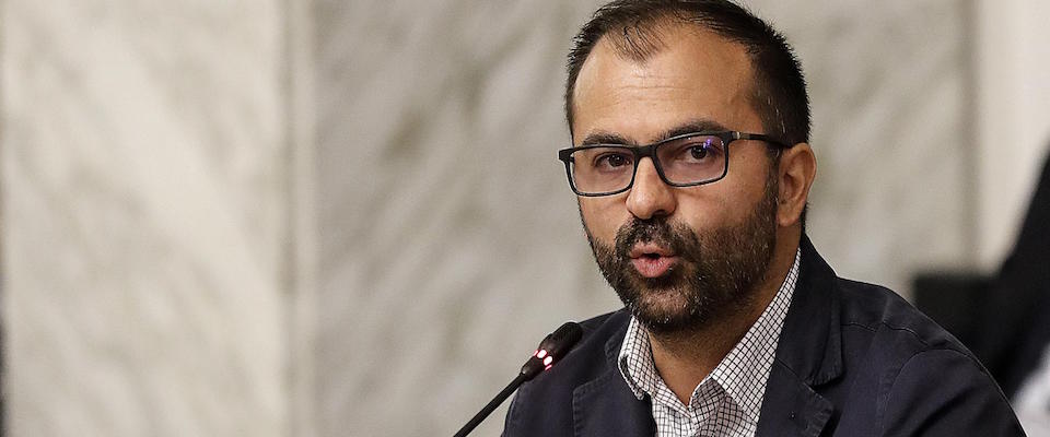 Lorenzo Fioramonti, vice ministro dell’Istruzione, durante il convegno alla Farnesina dal titolo L’Italia nello spazio, Roma, 17 settembre 2018. ANSA/RICCARDO ANTIMIANI