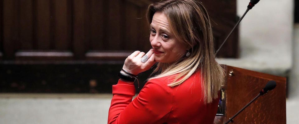 Giorgia Meloni, presidente di Fratelli d’Italia, durante il voto di fiducia alla Camera dei Deputati sulla legge di bilancio, Roma, 23 dicembre 2019. ANSA/RICCARDO ANTIMIANI