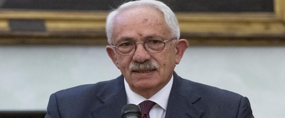 Il presidente di Eurispes, Gian Maria Fara, durante il convegno Giovanni Paolo II, il Papa della Famiglia presso la sala Pietro Da Cortona in Campidoglio. Roma 30 ottobre 2019. ANSA/CLAUDIO PERI