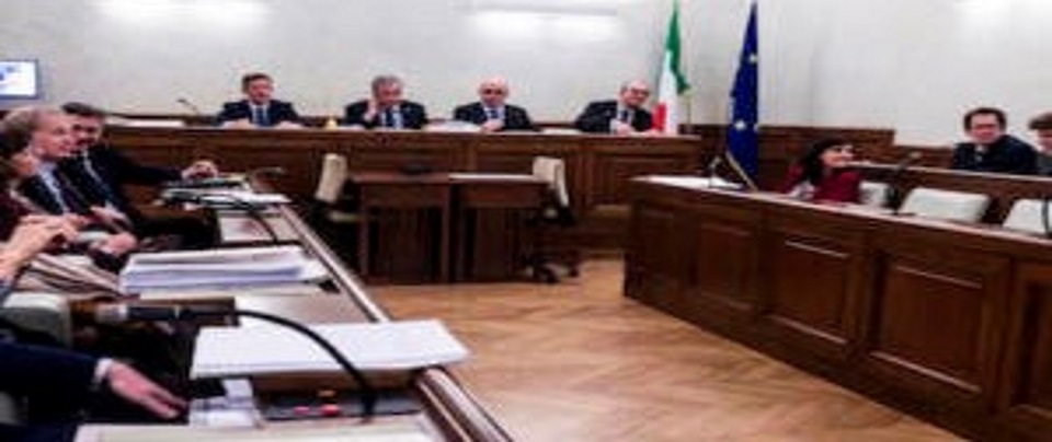 Un momento della riunione della Giunta delle immunita’ parlamentari del Senato per l’autorizzazione a procedere nei confronti dell’ex ministro dell’Interno Matteo Salvini sul caso della nave Gregoretti, Roma, 13 gennaio 2020. ANSA/ANGELO CARCONI