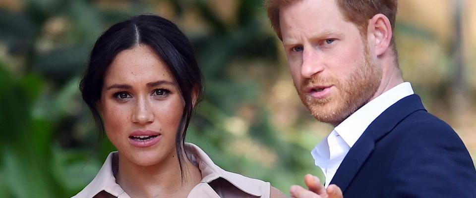 epa08112883 (FILE) Britain’s Prince Harry (R), the Duke of Sussex, and his wife Meghan (L), the Duchess of Sussex, attend a creative industries and business reception at the High Commissioner’s residence in Johannesburg, South Africa, 02 October 2019 (reissued 08 January 2020). According to reports, Duke and Duchess of Sussex have announced in a statement that they will step back as ‘senior’ royal family members and work to become financially independent.  EPA/FACUNDO ARRIZABALAGA *** Local Caption *** 55515735