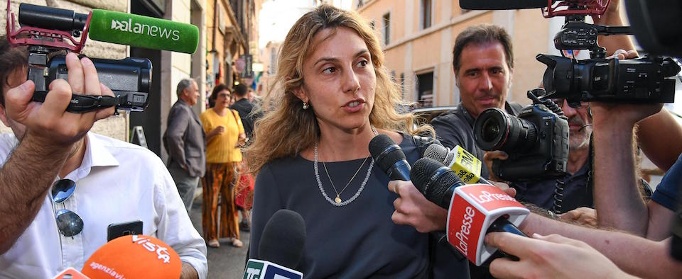 Marianna Madia  esce dalla sede del Pd, Roma, 23 luglio 2018.
ANSA/ALESSANDRO DI MEO