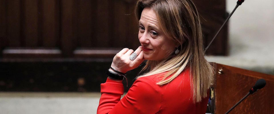 Giorgia Meloni, presidente di Fratelli d’Italia, durante il voto di fiducia alla Camera dei Deputati sulla legge di bilancio, Roma, 23 dicembre 2019. ANSA/RICCARDO ANTIMIANI