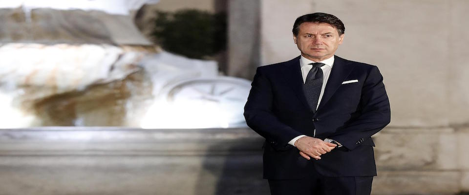 Italian Prime Minister Giuseppe Conte during his meeting with Iraqi President Barham Salih at Palazzo Chigi in Rome, Italy, 24 January 2020. ANSA/RICCARDO ANTIMIANI