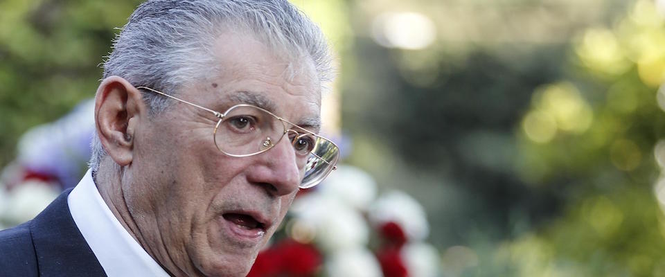 Umberto Bossi durante il ricevimento a Villa Taverna per il Giorno dell’Indipendenza degli Stati Uniti d’America, Roma, 5 luglio 2018. ANSA/RICCARDO ANTIMIANI