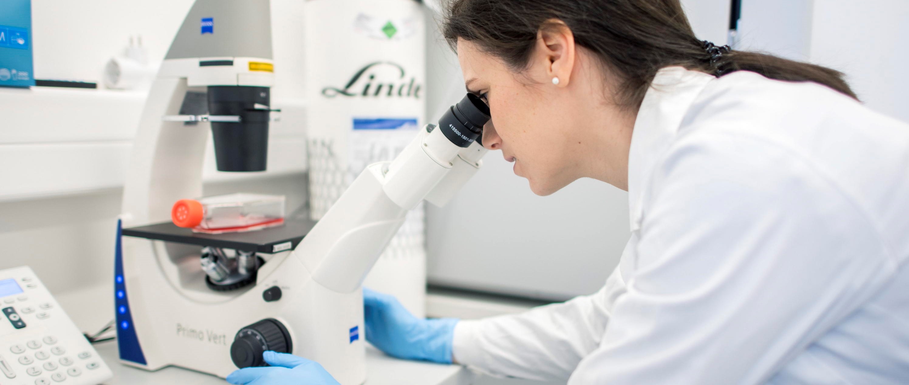 epa08200482 A fellow of the virological research group of Szentagothi Research Centre of the University of Pecs uses a microscope to monitor cells in the centre’s laboratory in Pecs, Hungary, 07 February 2020. The main profile of the research group is the research of viral zoonoses (diseases that are spread from animals to humans caused by viruses), and as novel coronavirus is also a virus spreading from animals to humans the centre is prepared to carry out researches concerning the deadly coronavirus if this activity becomes neccessary.  EPA/Tamas Soki HUNGARY OUT